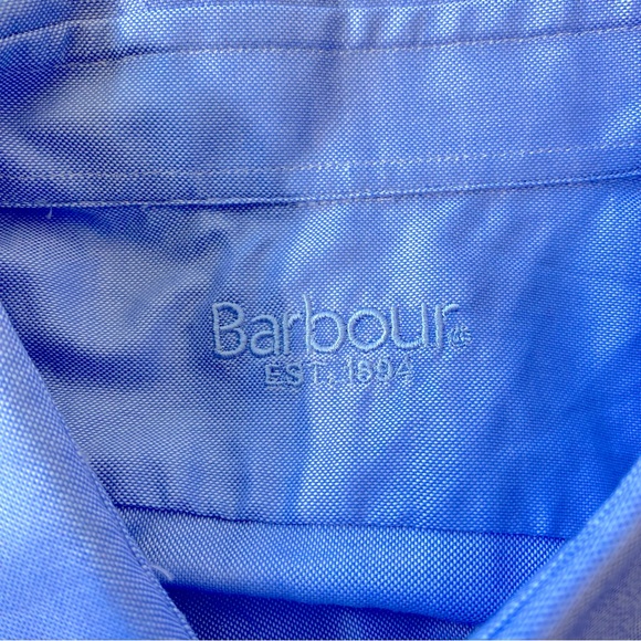 Barbour Tailored Shirt Blue L/S Button Front Nihilo Nisi Duro Large - Picture 3 of 10